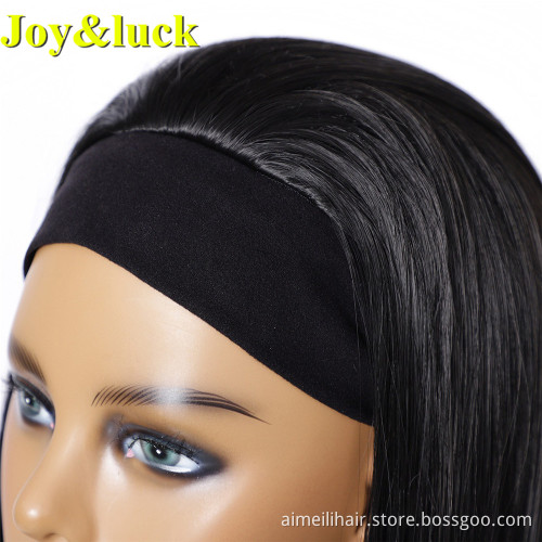 Wholesale Wigs For Black Women Ladies Colored Hairband Black Ombre Burgundy Short Kinky Curly Headband Wig Synthetic Hair Wigs